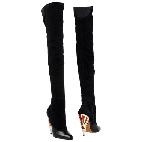 givenchy suede over the knee boots|Givenchy golden boots.